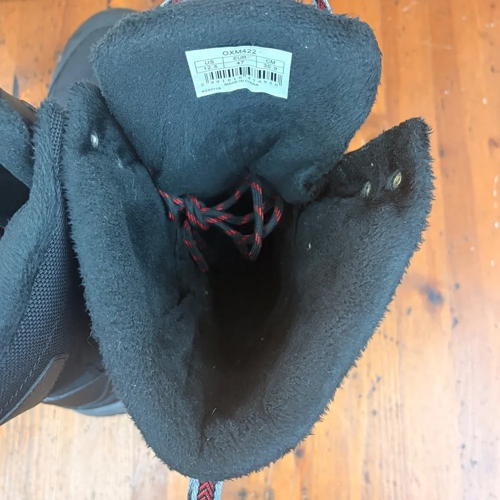 Rockmark OXM422 Mens Black Waterproof Winter Snow‎ Boots Fleece Lined Size 12.5